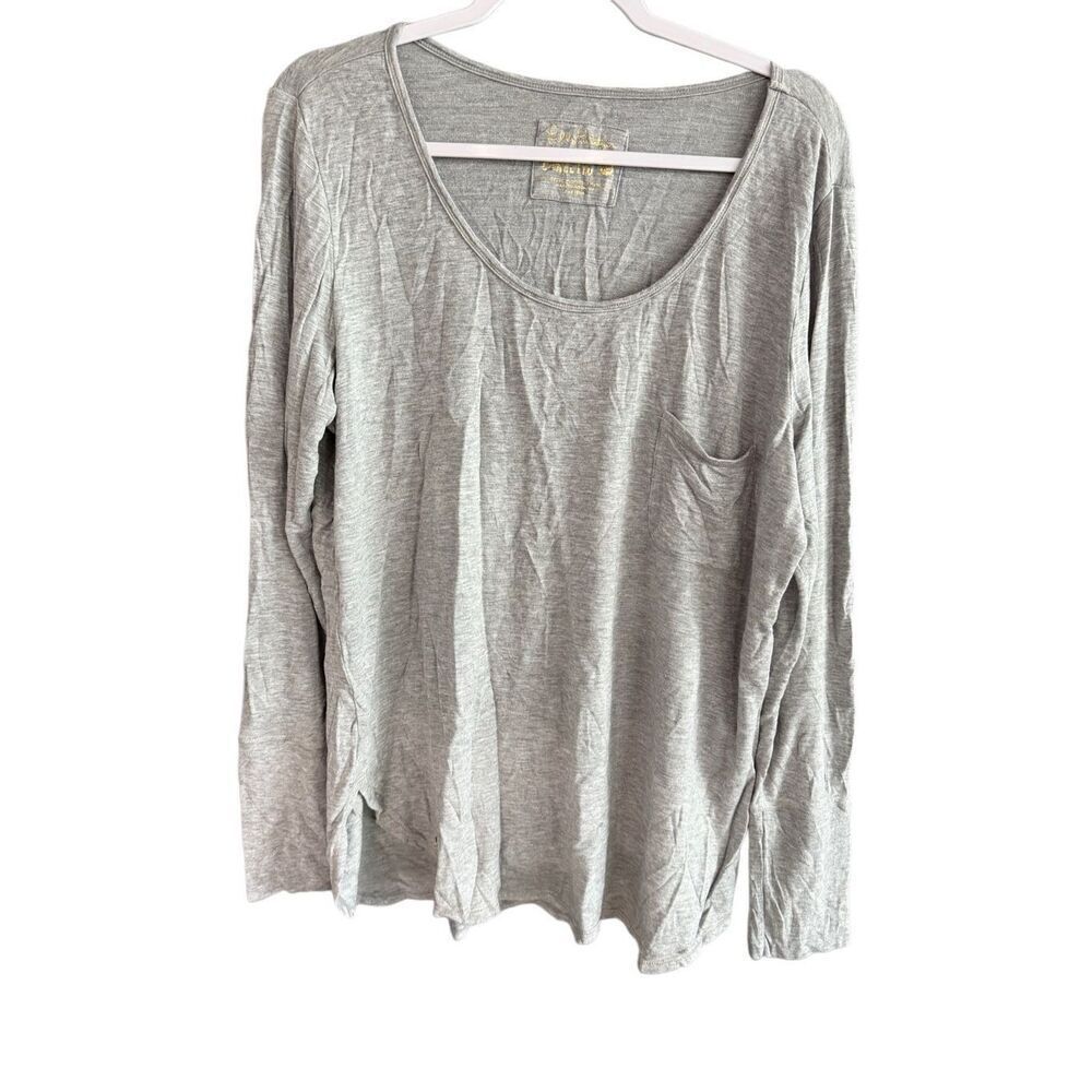 Lilly Pulitzer Womens Grey Luxletic Scoop Neck Long Sleeve Top Size XL